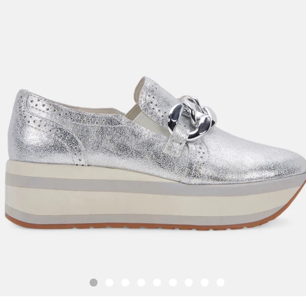 Dolce Vita metallic loafer with wedge.  Only worn for two hours.  So cute!